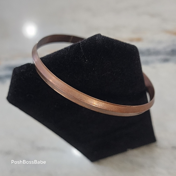 Vintage Solid Copper Bangle Bracelet 2.5" - Picture 4 of 6